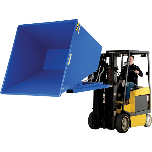 Self-Dumping Hopper, Steel, 2-1/2 cu.yd., Blue O-Max