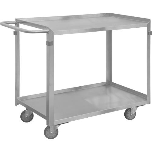 Industrial Grade Shelf Cart, 2 Tiers, 22-1/2" W x 34" H x 54-7/16" D, 600 lbs. Capacity O-Max