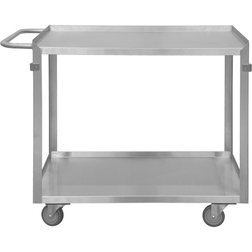 Industrial Grade Shelf Cart, 2 Tiers, 22-1/2" W x 34" H x 42-7/16" D, 600 lbs. Capacity O-Max