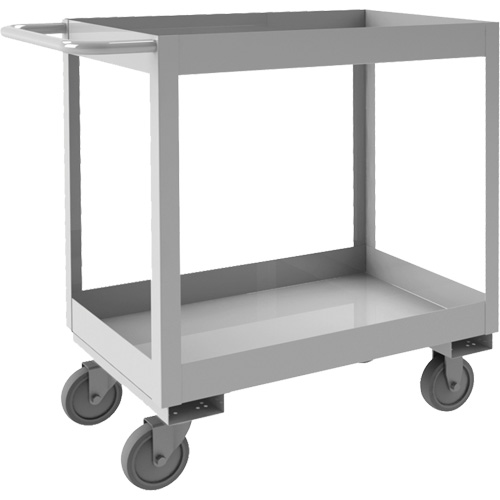 Industrial Grade Shelf Cart, 2 Tiers, 16" W x 34" H x 36-7/16" D, 600 lbs. Capacity O-Max