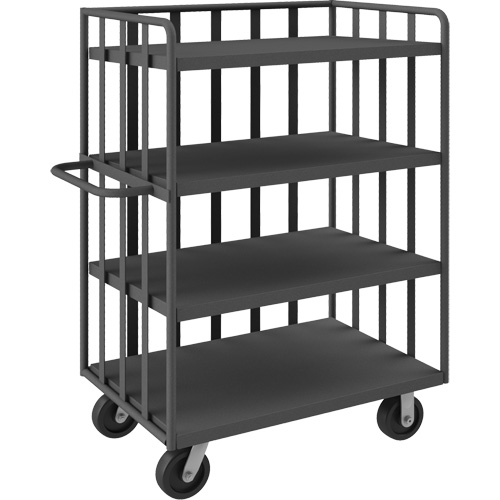Chariot &agrave; tablettes ouvert portatif, 4 Tiers, 31-1/8" la x 57-1/2" h x 56-1/8" p, Capacit&eacute; 3600 lb O-Max