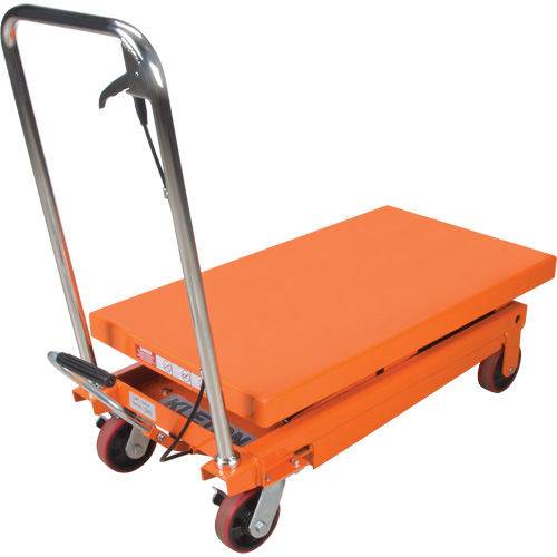 Hydraulic Scissor Lift Table, 35-3/4" L x 19-3/4" W, Steel, 770 lbs. Capacity O-Max