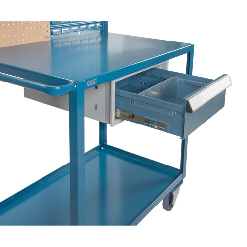 Chariot de service mobile, 2 Tiers, 24" la x 57" h x 40" p, Capacit&eacute; 1200 lb O-Max