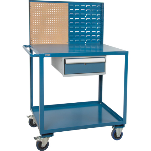 Chariot de service mobile, 2 Tiers, 24" la x 57" h x 40" p, Capacit&eacute; 1200 lb O-Max