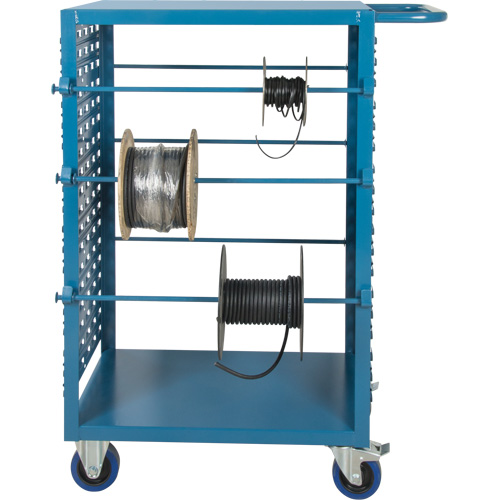 Chariot mobile pour mat&eacute;riaux bobin&eacute;s, Acier, 6 Montants, 21" la x 48" h x 38" p, Capacit&eacute; de 1200 lb O-Max