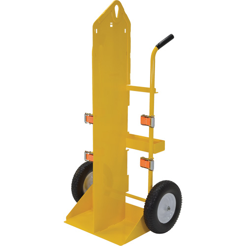 Chariot pour chalumeau et bouteille &agrave; gaz, Roues Rempli de mousse, Base de 23-13/16" la x 22-13/16" lo, 500 lb O-Max