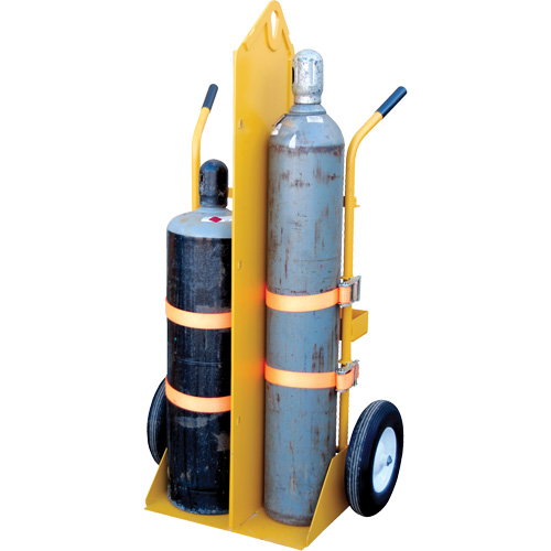 Chariot pour chalumeau et bouteille &agrave; gaz, Roues Rempli de mousse, Base de 23-1/8" la x 22-13/16" lo, 500 lb O-Max
