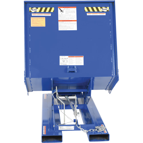Open Sided Hopper, Steel, 1 cu.yd., Blue O-Max