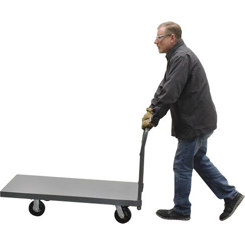 Platform Truck, 48" L x 24" W, 2000 lbs. Capacity, Rubber Casters O-Max