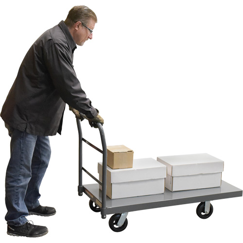 Platform Truck, 48" L x 24" W, 2000 lbs. Capacity, Rubber Casters O-Max