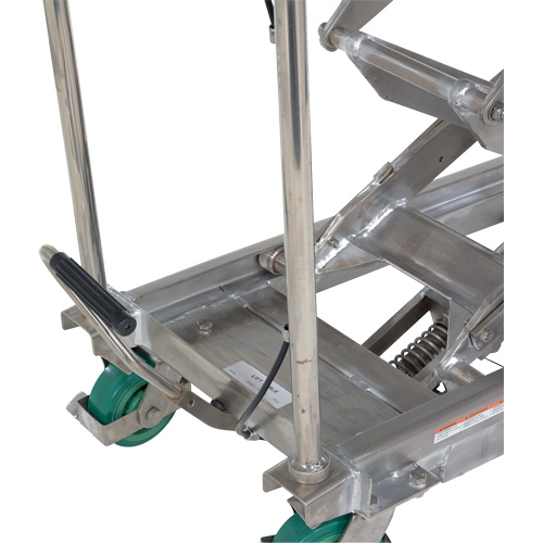 Table &eacute;l&eacute;vatrice hydraulique manuelle &agrave; ciseaux, 36-1/4" lo x 19-3/8" la, Acier inoxydable, Capacit&eacute; 600 lb O-Max