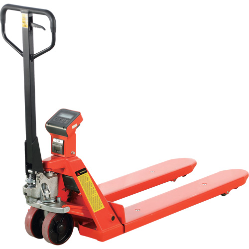 Eco Weigh-Scale Pallet Truck with Thermal Printer, 48" L x 27" W, 4400 lbs. Cap. O-Max