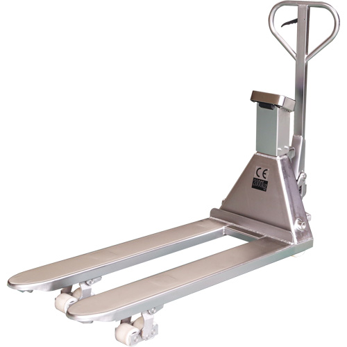 Eco Weigh-Scale Pallet Truck, 48" L x 27" W, 4400 lbs. Cap. O-Max