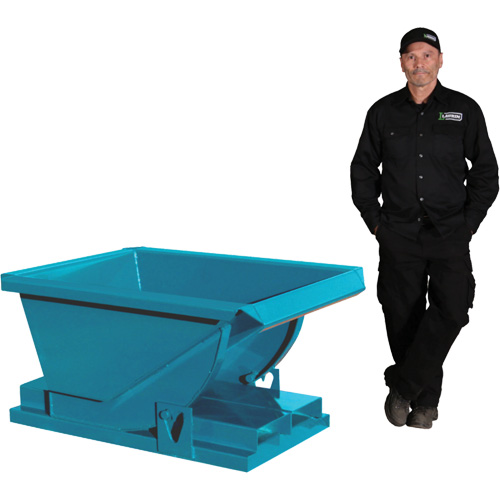 Conteneur autobasculeur, Acier, 1/4 vg³, Bleu O-Max