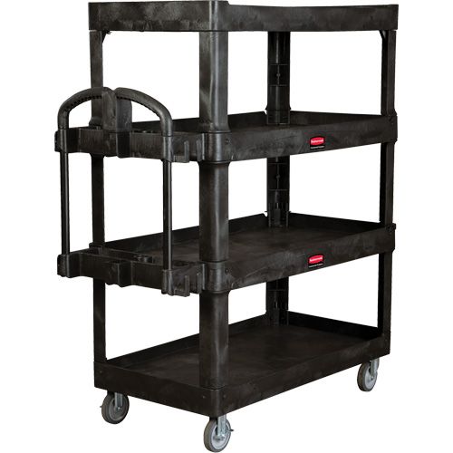 Heavy-Duty Ergo Utility Cart, 4 Tiers, 24-1/4" x 62-2/5" x 54-1/10", 700 lbs. Capacity O-Max