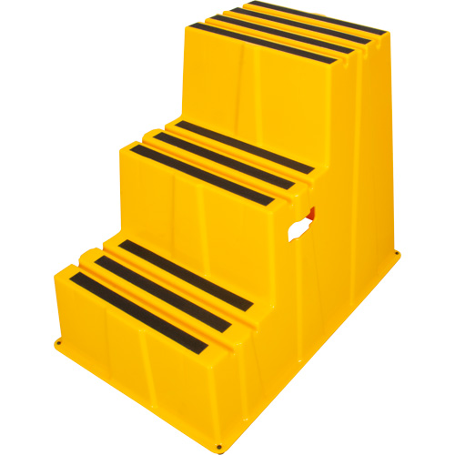 Industrial Step Stool, 3 Steps, 34-13/16" x 22-7/16" x 28-1/2" High O-Max