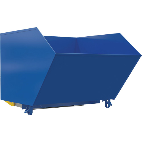 Medium-Duty H-Style Bump & Dump Hopper, Steel, 1-1/2 cu.yd., Blue O-Max