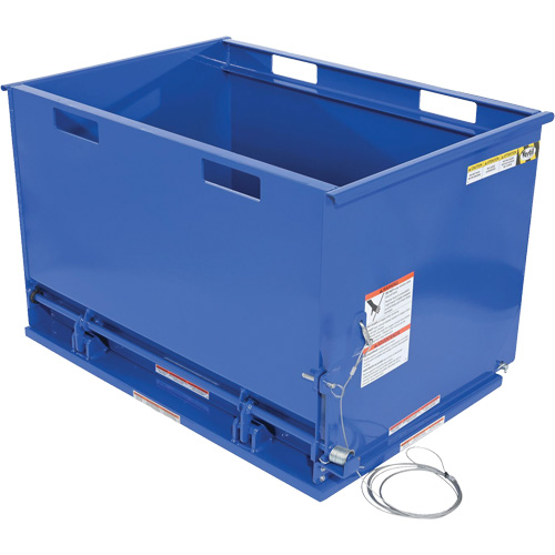 Drop Bottom Hopper, Steel, 1 cu.yd., Blue O-Max