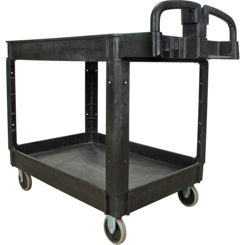 Utility Cart, 2 Tiers, 25-5/8" x 33-1/2" x 43-3/4", 550 lbs. Capacity O-Max