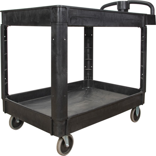 Utility Cart, 2 Tiers, 25-5/8" x 33-1/2" x 43-3/4", 550 lbs. Capacity O-Max
