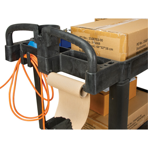 Utility Cart, 2 Tiers, 25-5/8" x 33-1/2" x 43-3/4", 550 lbs. Capacity O-Max