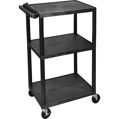 Electric Utility Cart, 3 Tiers, 24" x 42" x 18", 300 lbs. Capacity O-Max
