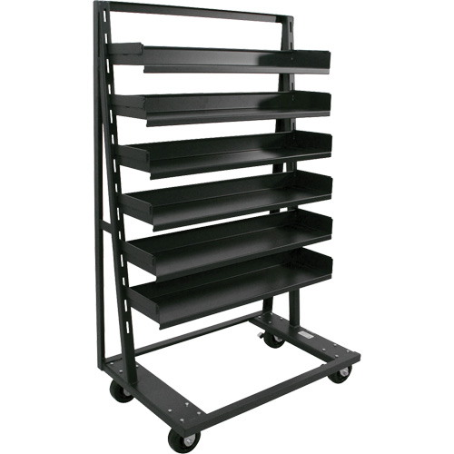 Single-Sided Heavy Duty A-Frame Cart with 6 Trays, 38" x 25" x 63", 2500 lbs. Capacity O-Max