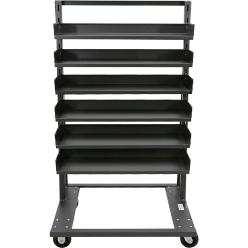 Single-Sided Heavy Duty A-Frame Cart with 6 Trays, 38" x 25" x 63", 2500 lbs. Capacity O-Max