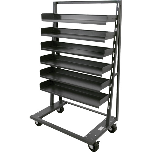 Single-Sided Heavy Duty A-Frame Cart with 6 Trays, 38" x 25" x 63", 2500 lbs. Capacity O-Max