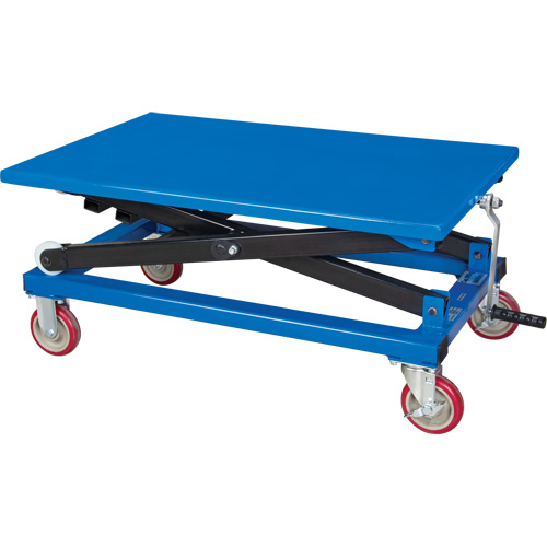 Table &eacute;l&eacute;vatrice manuelle &agrave; ciseaux, 37-3/8" lo x 23-5/8" la, Acier, Capacit&eacute; 660 lb O-Max