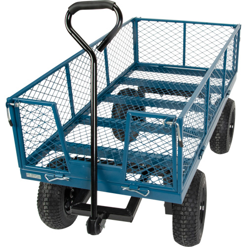Wagon avec c&ocirc;t&eacute;s rabattables, 24" la x 48" la x Capacit&eacute; 800 lb O-Max