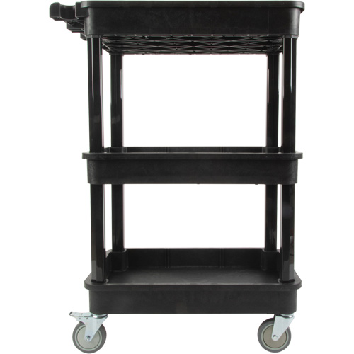 Chariot utilitaire avec tablette &agrave; bordure profonde, 3 tiers, 19" x 39-1/2" x 28-1/4", Capacit&eacute; 330 lb O-Max