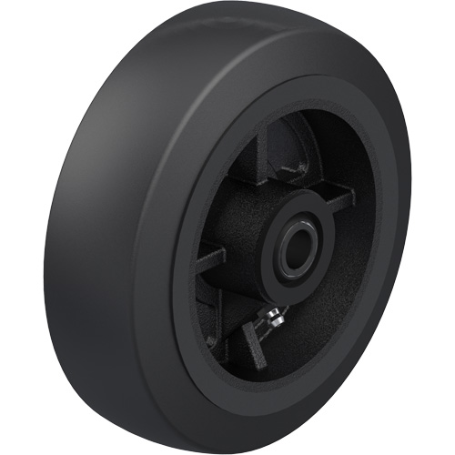 Roue en caoutchouc noir sur noyau en fonte O-Max