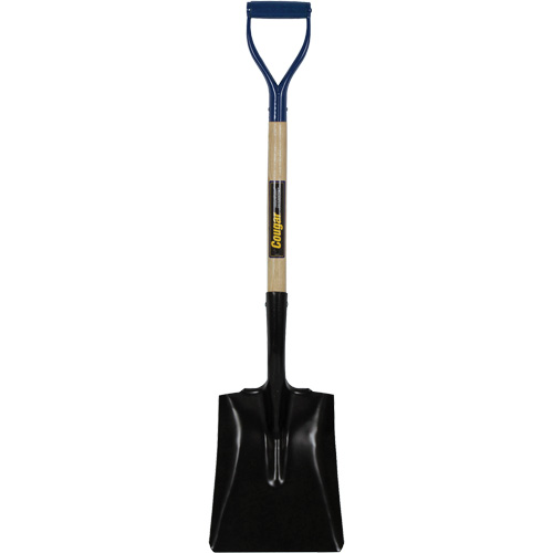 Square Point Shovel, Hardwood, Tempered Steel Blade, D-Grip Handle, 41-1/2" Long O-Max
