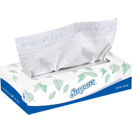 Surpass&reg; Facial Tissue, 2 Ply, 8.3" L x 7.8" W, 100 Sheets/Box O-Max