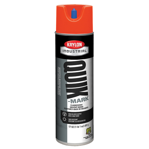 Industrial Quik-Mark Solvent-Based Inverted Marking Paint, 17 oz., Aerosol Can O-Max