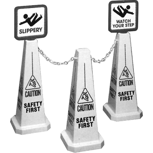 "Caution" Lamba Traffic Cones, English with Pictogram O-Max