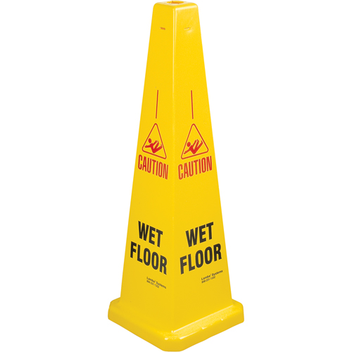 "Wet Floor" Lamba Traffic Cones, English with Pictogram O-Max