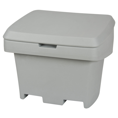 Heavy-Duty Outdoor Salt and Sand Storage Container, 30" x 24" x 24", 5.5 cu. Ft., Grey O-Max