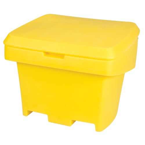 Heavy-Duty Outdoor Salt and Sand Storage Container, 30" x 24" x 24", 5.5 cu. Ft., Yellow O-Max