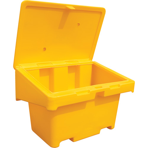 Contenants pour sel & sable SOS, Avec Moraillon, 42" x 29" x 30", 11 pi³, Jaune O-Max