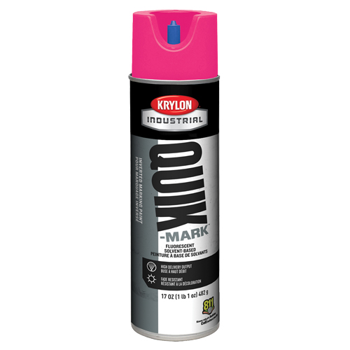 Peinture de marquage industrielle invers&eacute;e &agrave; base de solvant Quik-Mark, 17 oz, Canette a&eacute;rosol O-Max