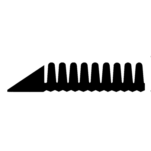 Mat-A-Dor Mat, Rubber, Scraper Type, Finger Tip Style Pattern, 3' x 6', Black O-Max
