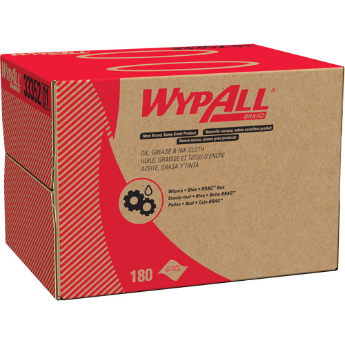 Chiffons WypAll pour l'huile, la graisse et l'encre, Sp&eacute;cialis&eacute;, 16-4/5" lo x 12" la O-Max