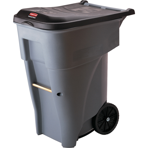 Brute&reg; Roll Out Containers, Polyethylene, 65 US gal. O-Max
