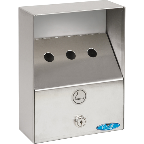 Smoking Receptacles, Wall-Mount, Stainless Steel, 1 Litres Capacity, 9" Height O-Max