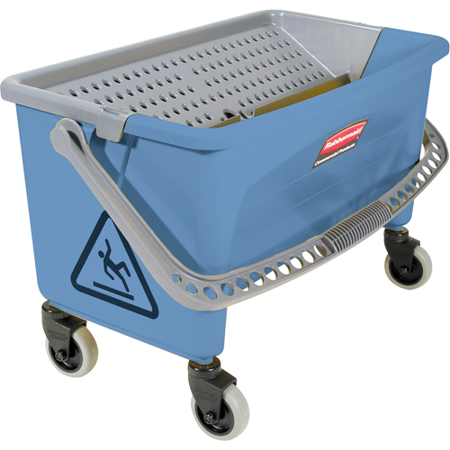 Seau pour vadrouille de finition en microfibres, Capacit&eacute; de 10.75 gal. US (43 pintes), Bleu O-Max