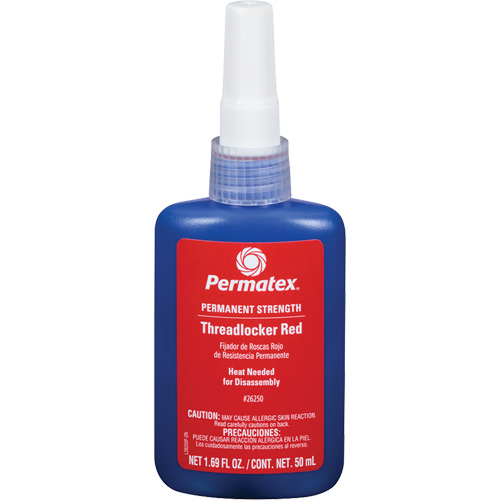Adh&eacute;sif frein-filet, Rouge, &eacute;lev&eacute;, 50 ml, Bouteille O-Max
