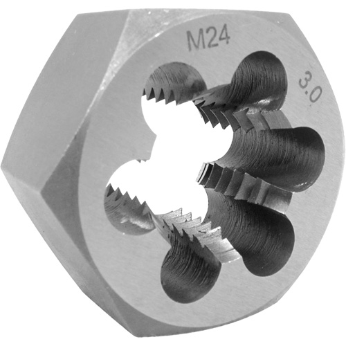 SAE Hex Die, 2-1/2" Dia., 18 mm Thread, Alloy Steel O-Max