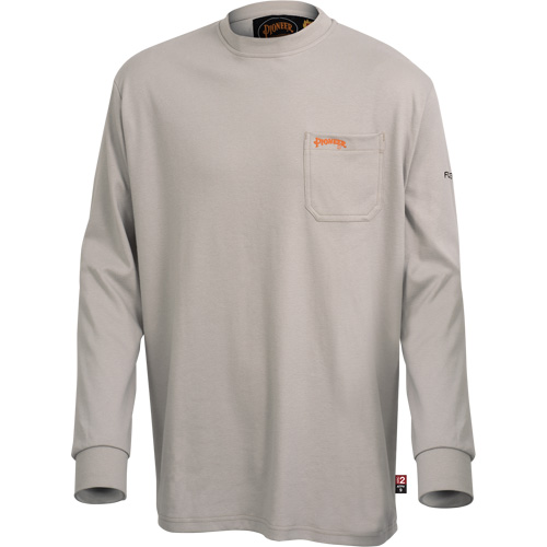 333 Chemise en coton &agrave; manches longues ignifuge, 2T-Grand, Gris O-Max